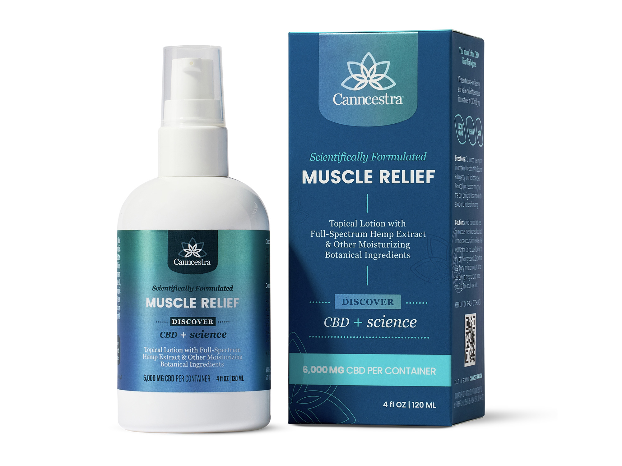 Canncestra Muscle Relief lotion — bottle and carton