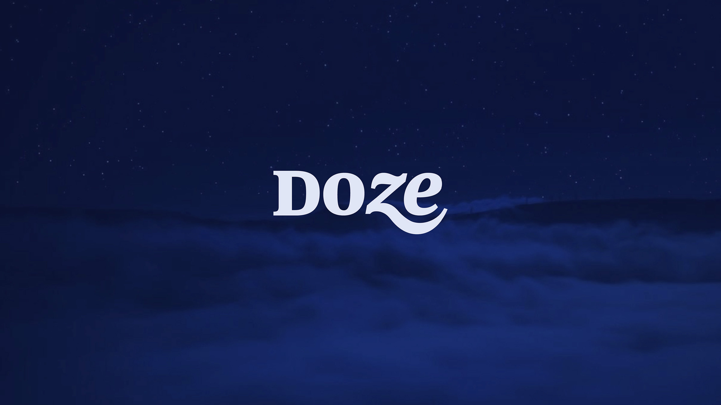 Doze logo on midnight cloud field
